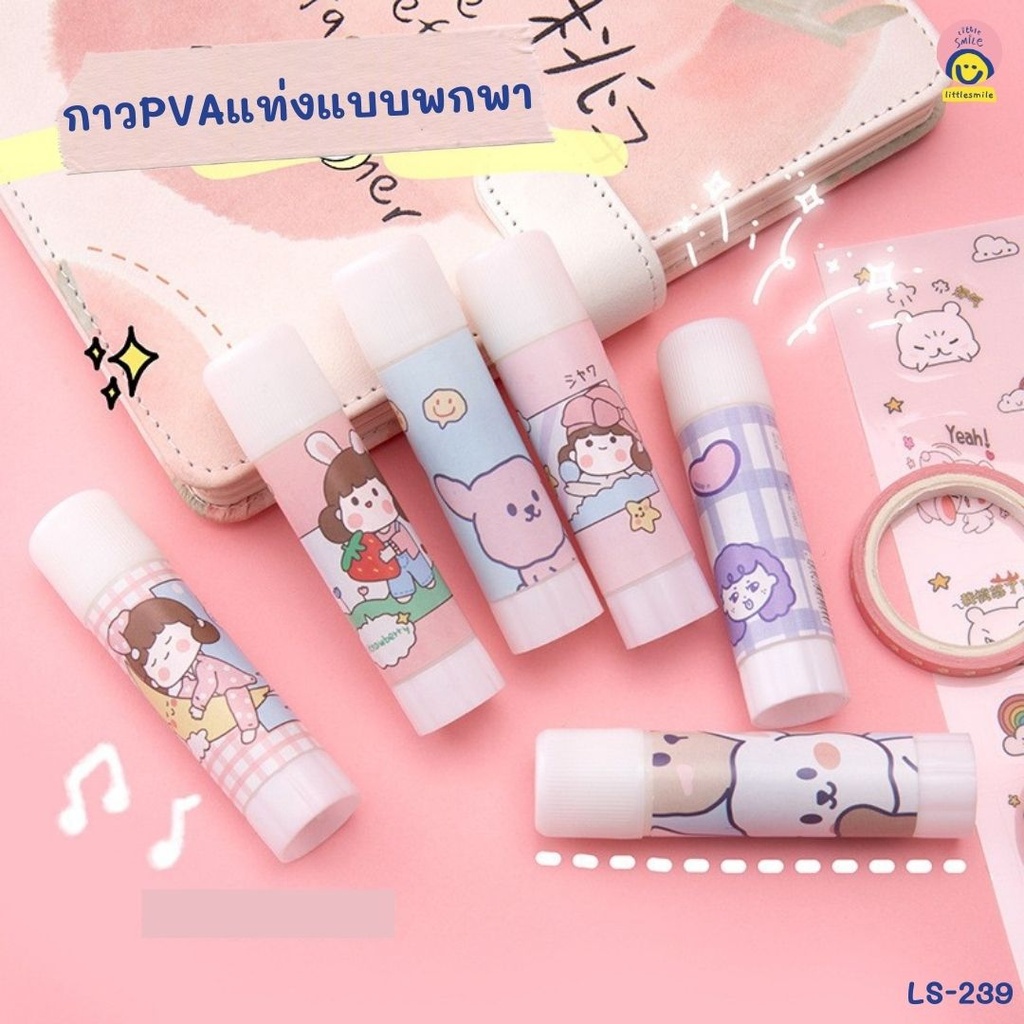 กาวแบบแท่ง ลายการ์ตูน Glue Stick (1*3) (1.8*1.8*7.7cm.)