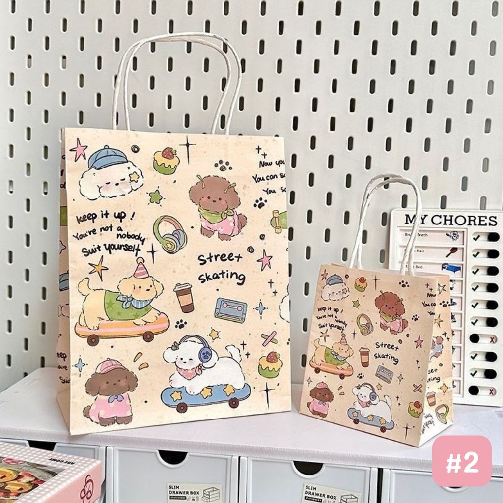 ถุงของขวัญ กระดาษ แนวตั้ง 21x11x27cm (แพค 5 ใบ)