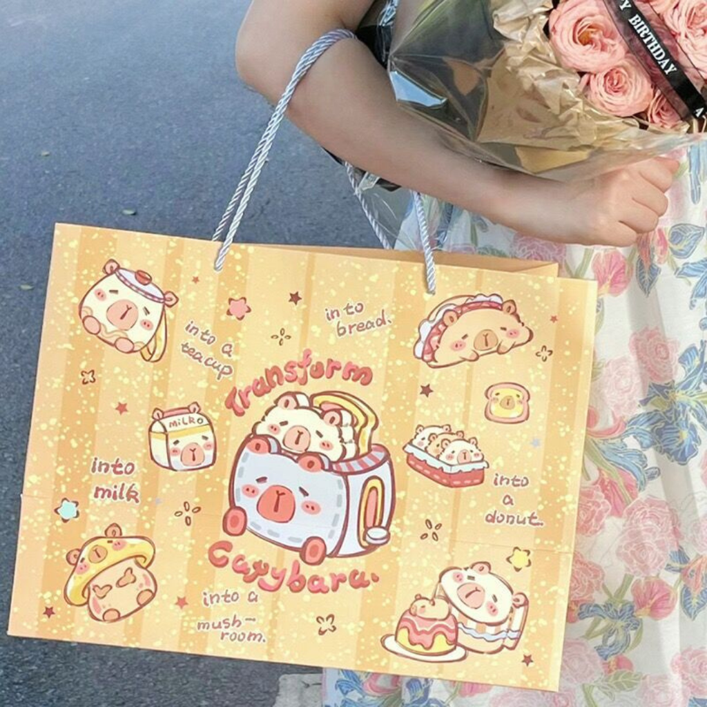 ถุงของขวัญ กระดาษ แนวนอน 30x12x24cm (แพค 5 ใบ)