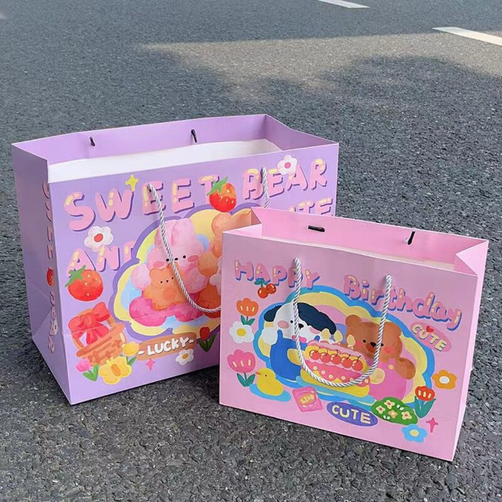 ถุงของขวัญ กระดาษ แนวนอน 30x12x24cm (แพค 5 ใบ)