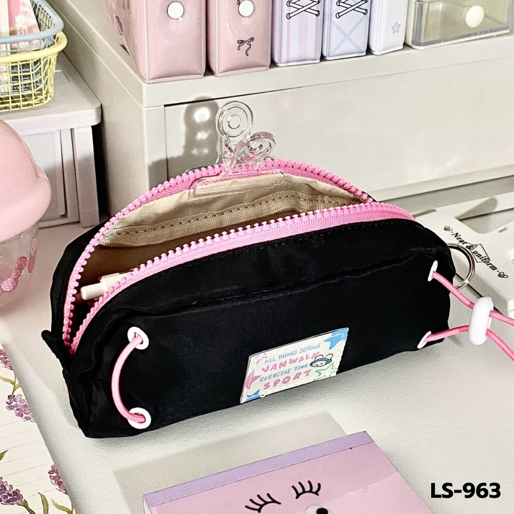 กระเป๋าดินสอ มีเชือกรูด 8x19 cm