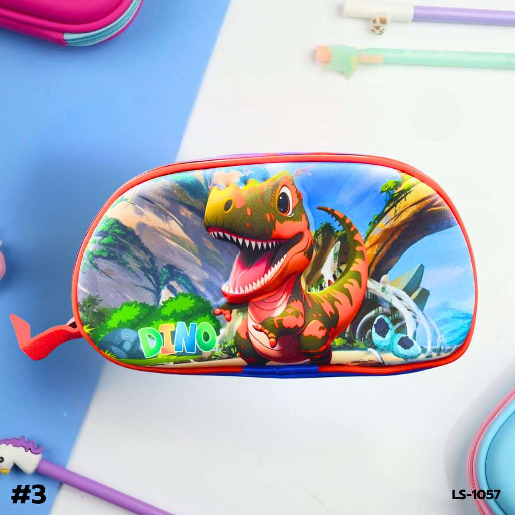 กล่องดินสอซิปรอบ ลายการ์ตูน 3D : 6x22x12 cm