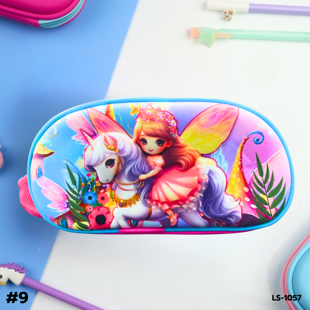 กล่องดินสอซิปรอบ ลายการ์ตูน 3D : 6x22x12 cm
