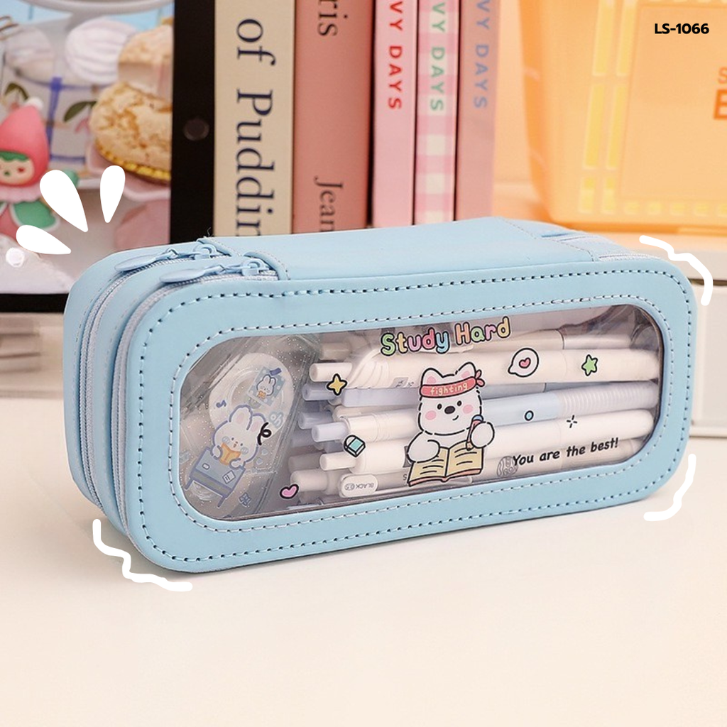 กระเป๋าดินสอ 2 ชั้น : 6x22x9 cm