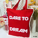 กระเป๋าผ้า สีแดง 8x36x40 cm