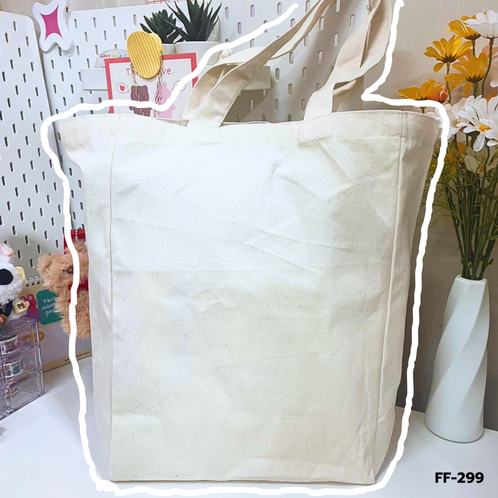 กระเป๋าผ้า สีขาว 15x30x42 cm