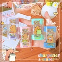 กบเหลาดินสอพร้อมยางลบ ลายคาปิบาร่า  24 PCS