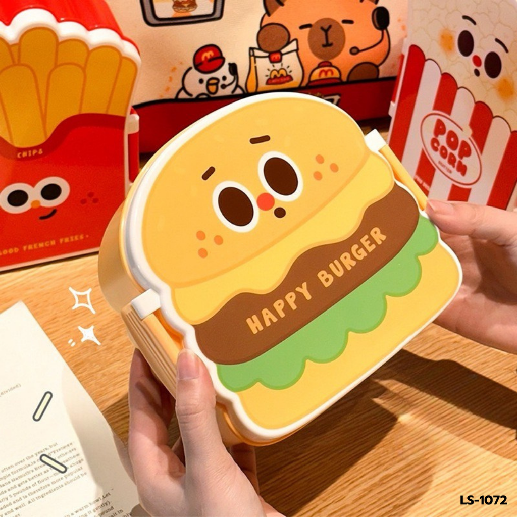 กล่องข้าวคู่ซี้ 2 ช่อง พร้อมช้อนส้อม Fast food