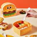 กล่องข้าวคู่ซี้ 2 ช่อง พร้อมช้อนส้อม Fast food