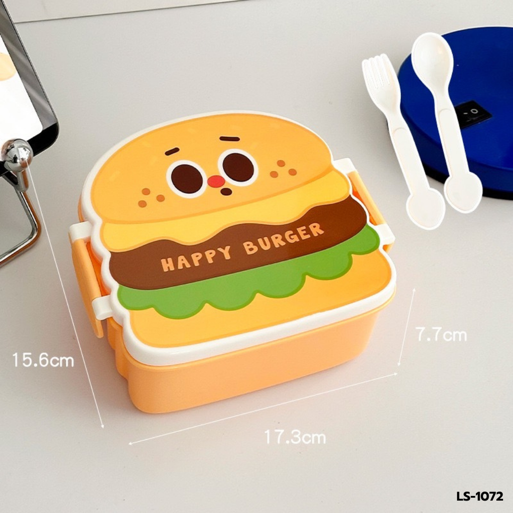 กล่องข้าวคู่ซี้ 2 ช่อง พร้อมช้อนส้อม Fast food