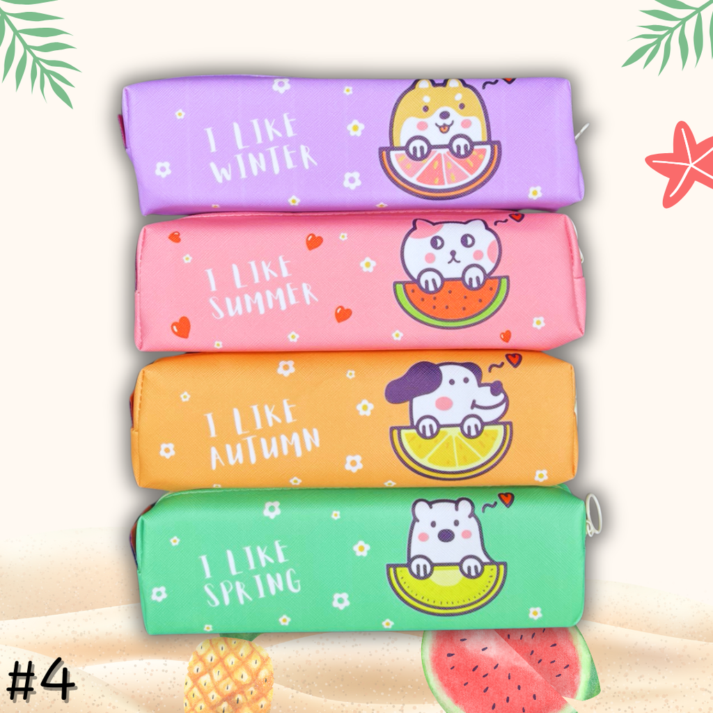 กระเป๋าดินสอเนื้อ PU คละลาย 20x4x4cm