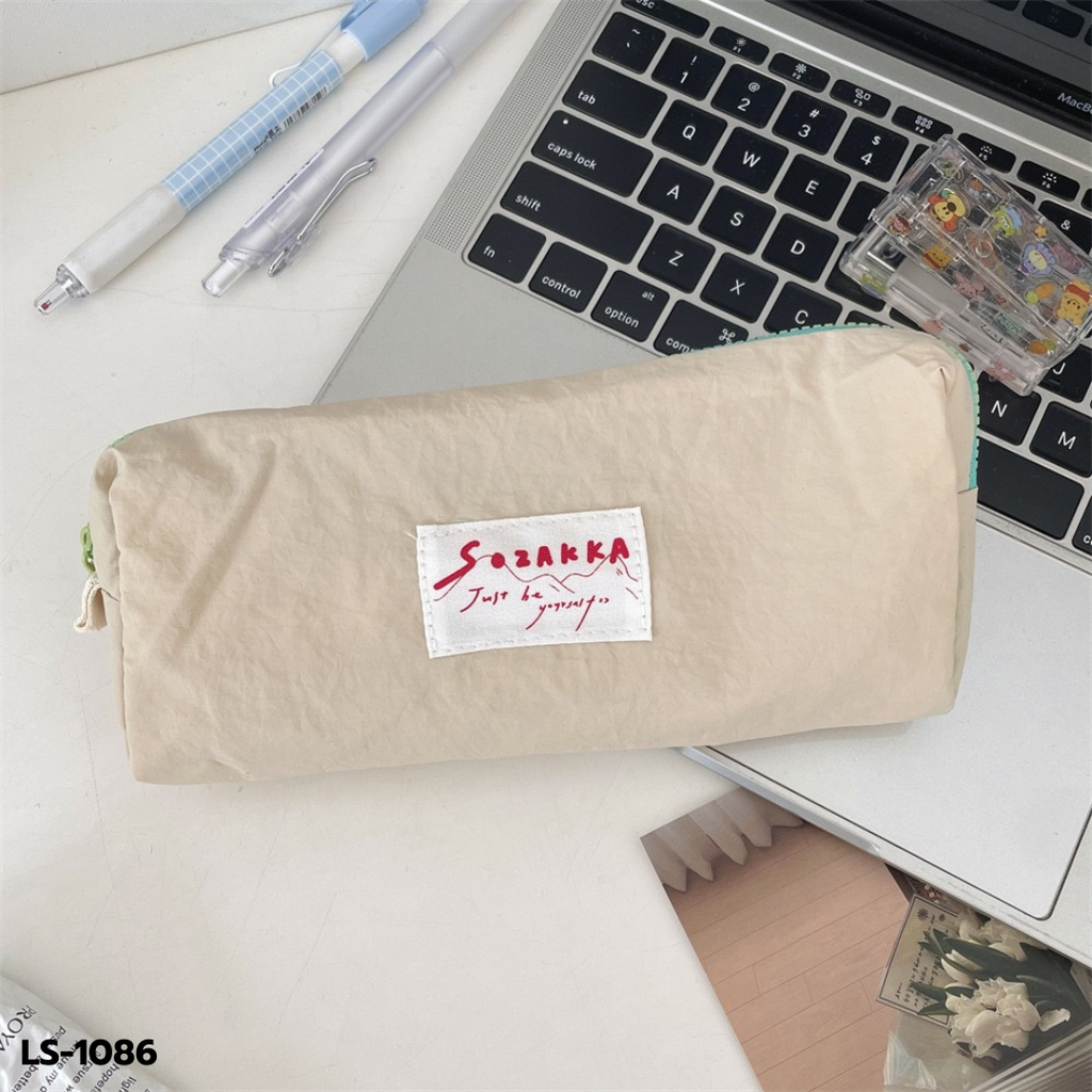 กระเป๋าดินสอผ้าร่มสีพื้น : 20x10 cm