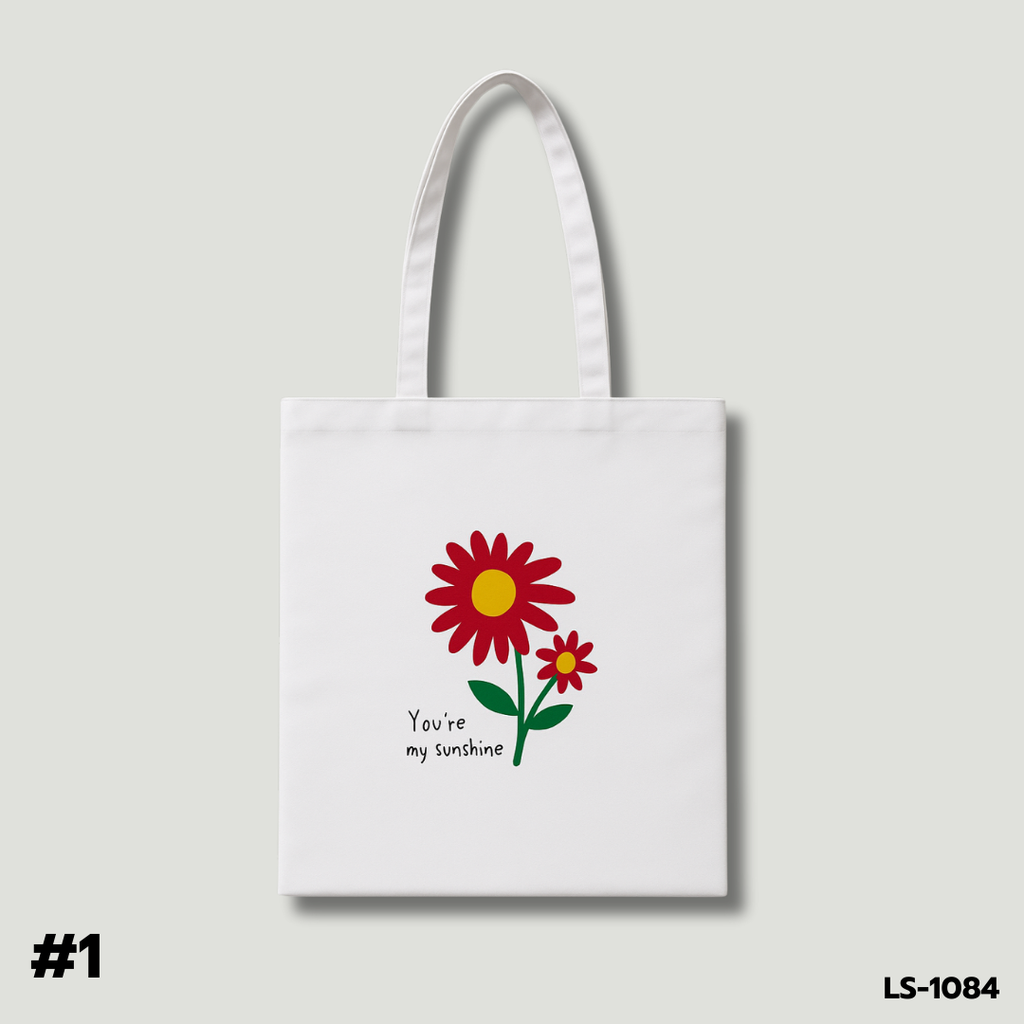 กระเป๋าผ้าแคนวาสคละลาย มีซิป : 35x40 cm  หูยาว 25 cm
