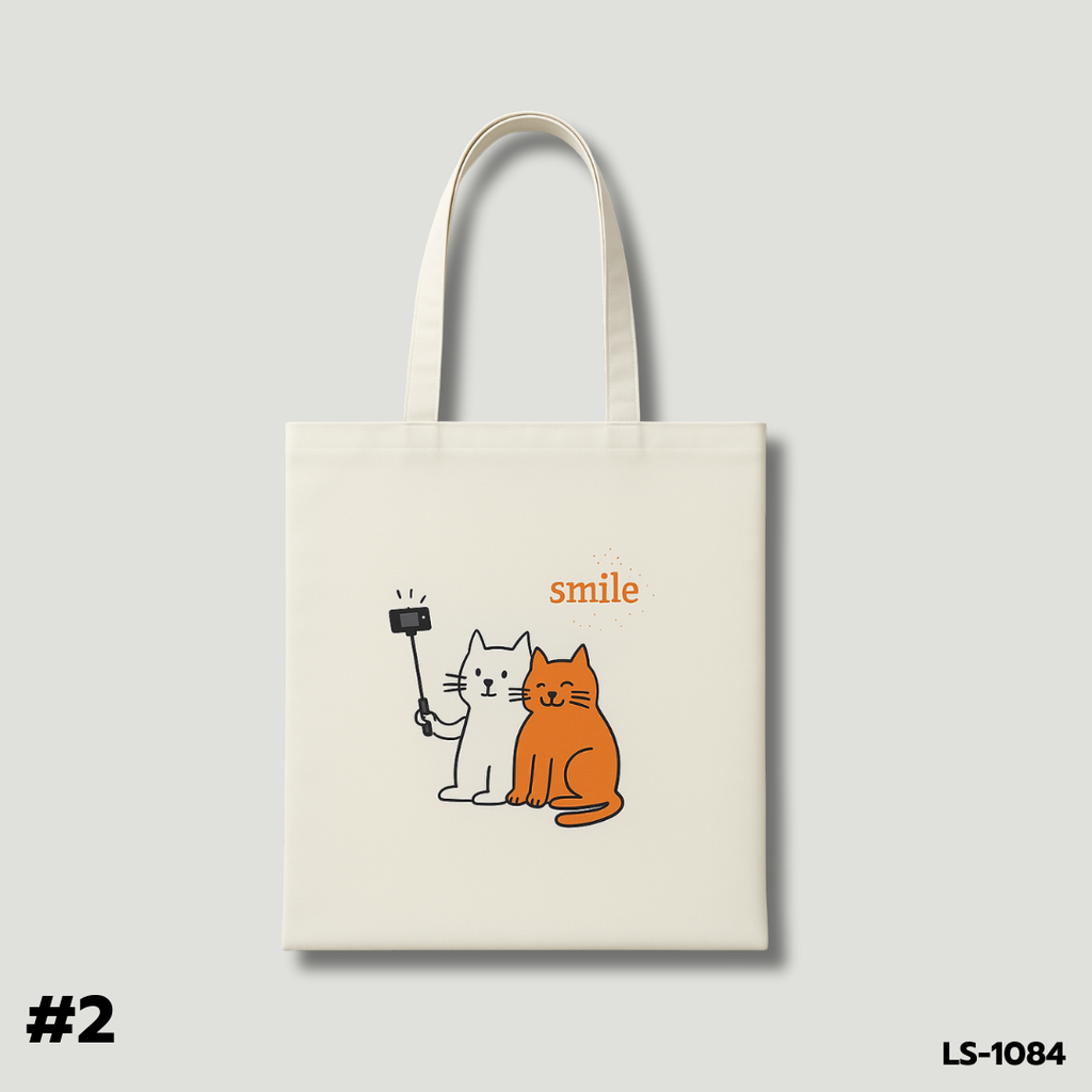 กระเป๋าผ้าแคนวาสคละลาย มีซิป : 35x40 cm  หูยาว 25 cm