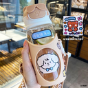 กระติกน้ำมีปลอก พร้อมสายคล้องคอ+สติกเกอร์ 600 ml