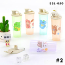 แก้วน้ำพลาสติกมีฝาจุกเปิดดื่มได้ คละลาย 450 ml (1x12)