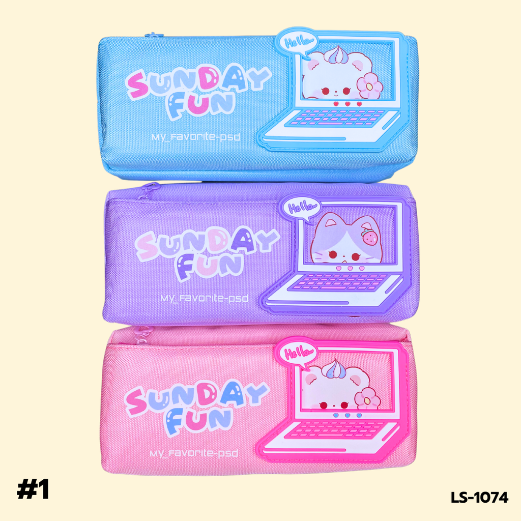 กระเป๋าดินสอผ้า 2 ช่อง : 20x10 cm