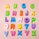 ลูกปัดตัวอักษร  A-Z  แพค 10 ชิ้น  : 2x2 cm