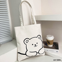 กระเป๋าผ้าแคนวาสคละลาย มีซิป : 34x39 cm  หูยาว 25 cm