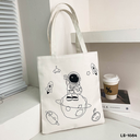 กระเป๋าผ้าแคนวาสคละลาย มีซิป : 34x39 cm  หูยาว 25 cm