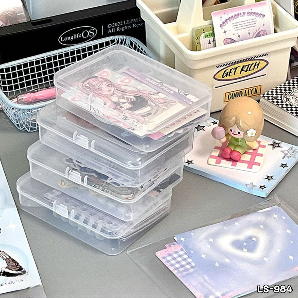 กล่องเก็บของพลาสติกใส : 11.5x9.2x2.8 cm
