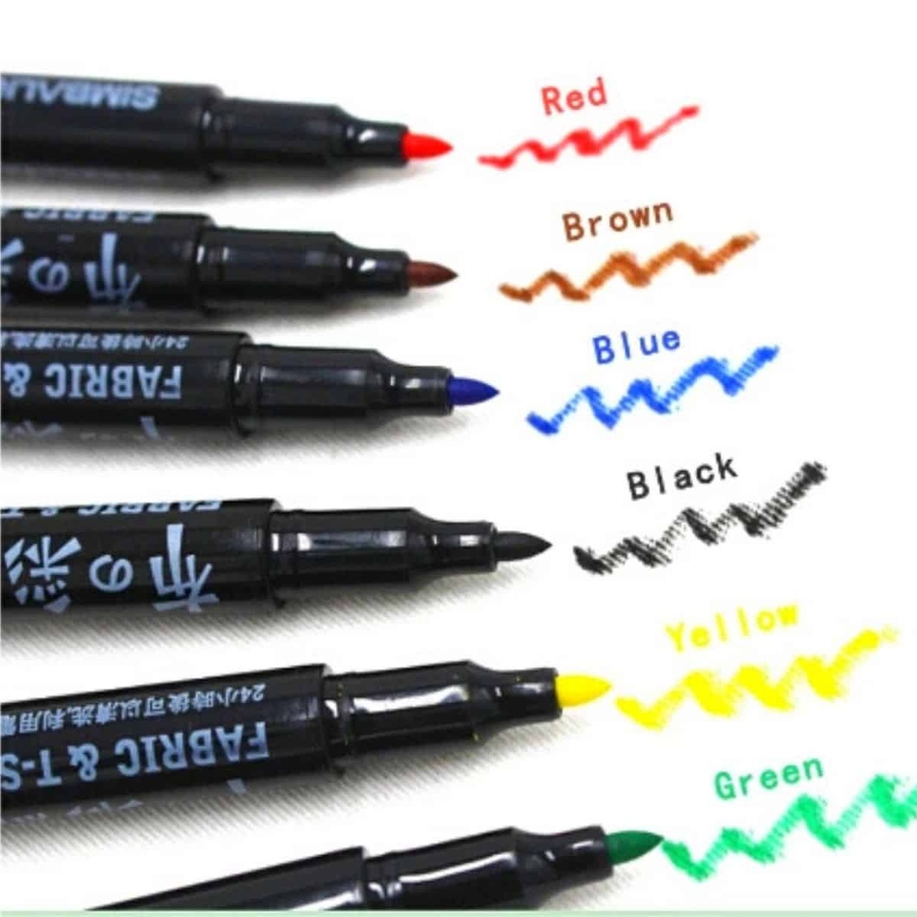 ปากกาเขียนผ้า No.TM-6 LION ( 6 สี 6 ด้าม : ชุด )