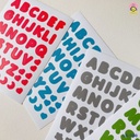 สติ๊กเกอร์ตัวอักษร A-Z สี พาสเทล