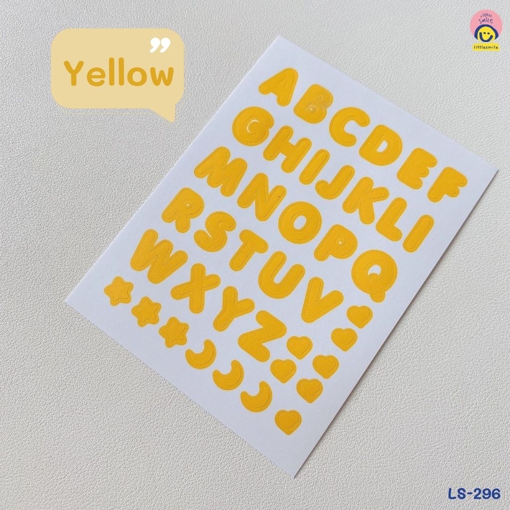 สติ๊กเกอร์ตัวอักษร A-Z สี พาสเทล
