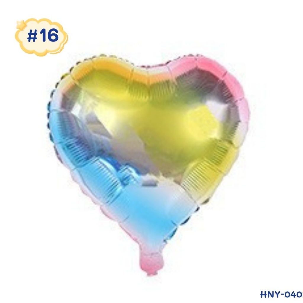 ลูกโป่งฟอยล์ 10นิ้ว รูปหัวใจคละสี (1x20)