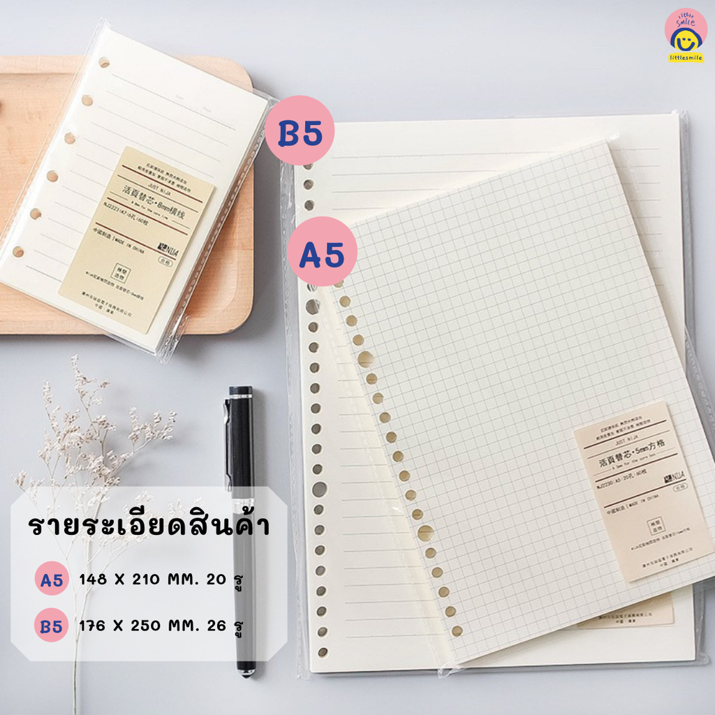  กระดาษรีฟิว ถนอมสายตา 60 แผ่น B5 ไม่มีเส้น