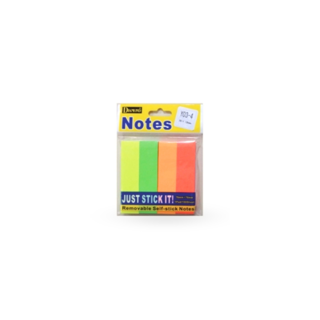 กระดาษโน๊ตหัวกาว 4 สี ( A03 ) 3"x3"