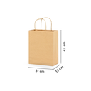 ถุงกระดาษสีน้ำตาล มีหูหิ้ว Size L (13x31x42cm.) (1*50)