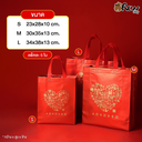 ถุงผ้าสปันเคลือบ ฮก NO.M (30x35x13cm)(แพ็ค 5 ใบ)