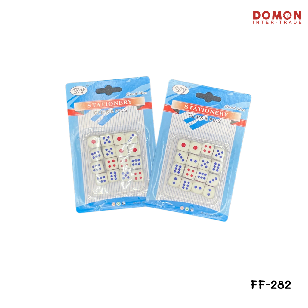 ลูกเต๋า PVC สีขาว 13 mm (1x16 ลูก)