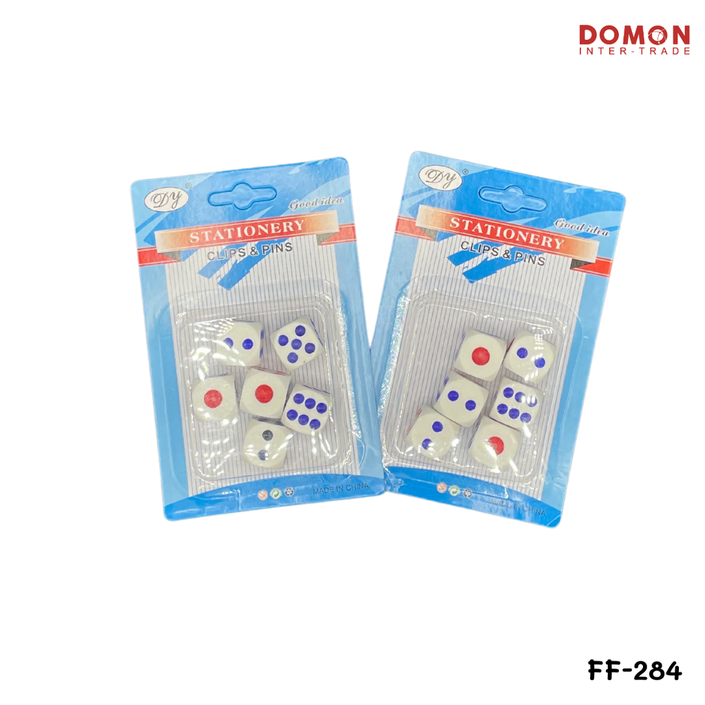 ลูกเต๋า PVC สีขาว 17 mm (1x6 ลูก)