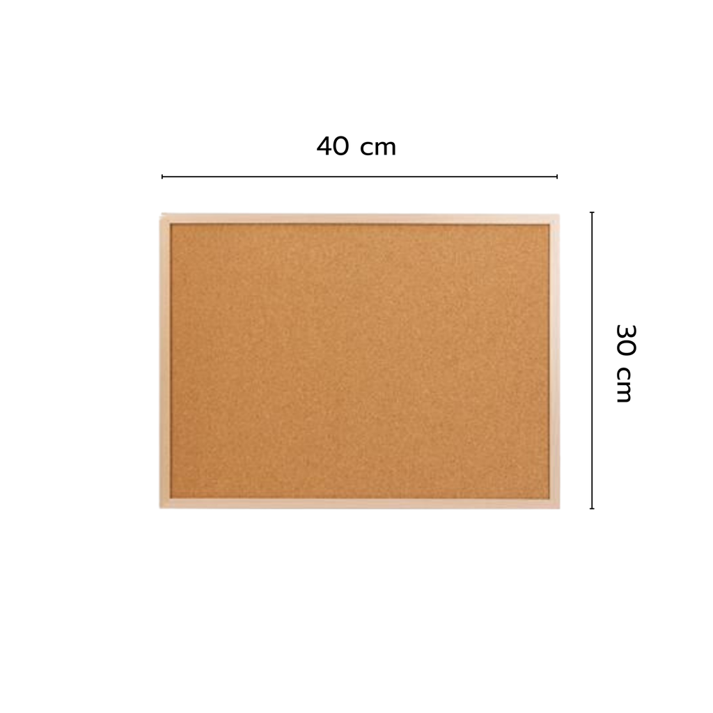 บอร์ด ชนิดแขวนผนัง บุไม้ก๊อก ขอบไม้ 30x40