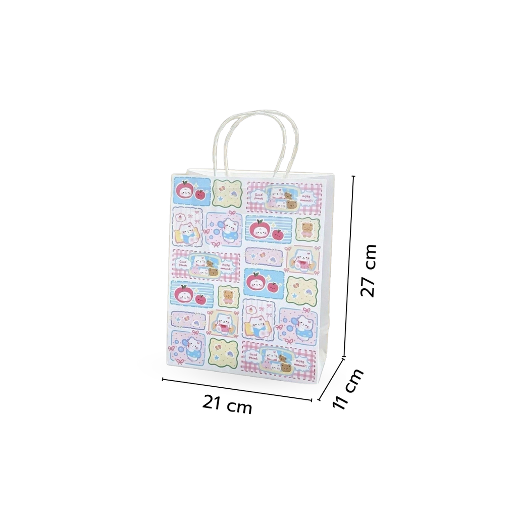 ถุงของขวัญ กระดาษ แนวตั้ง 21x11x27cm (แพค 5 ใบ)