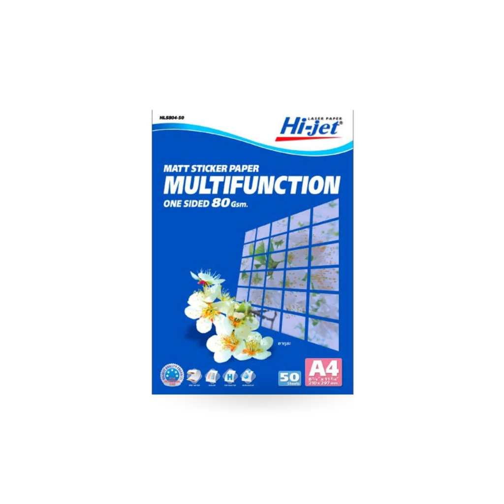 HLS804-50 COLOR LASER STICKER MATT 80 GSM. A4/50