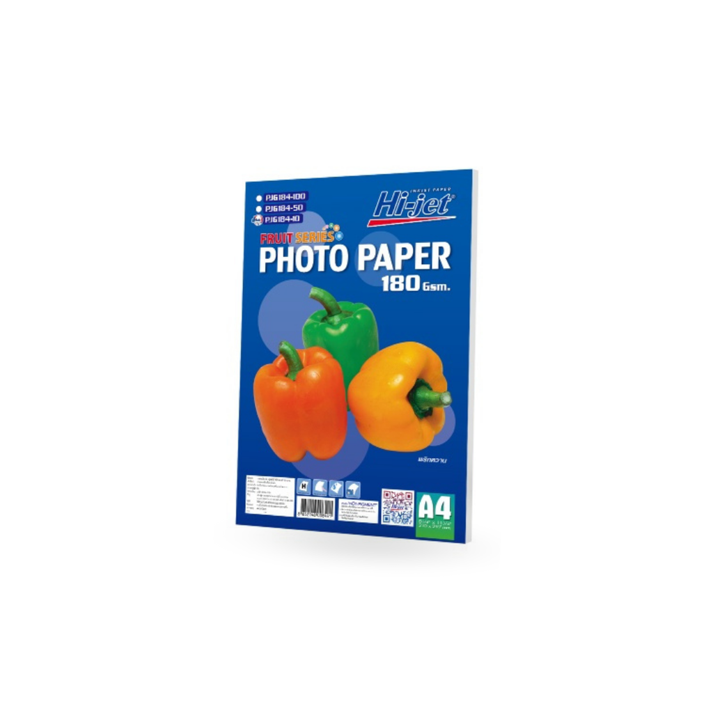 PJ184-10 GLOSSY PAPER 180 GSM. (พริกหวาน)  A4/10
