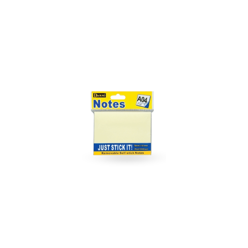 กระดาษโน๊ตหัวกาว ( A04 ) 3"x4" สีเหลือง TOWO