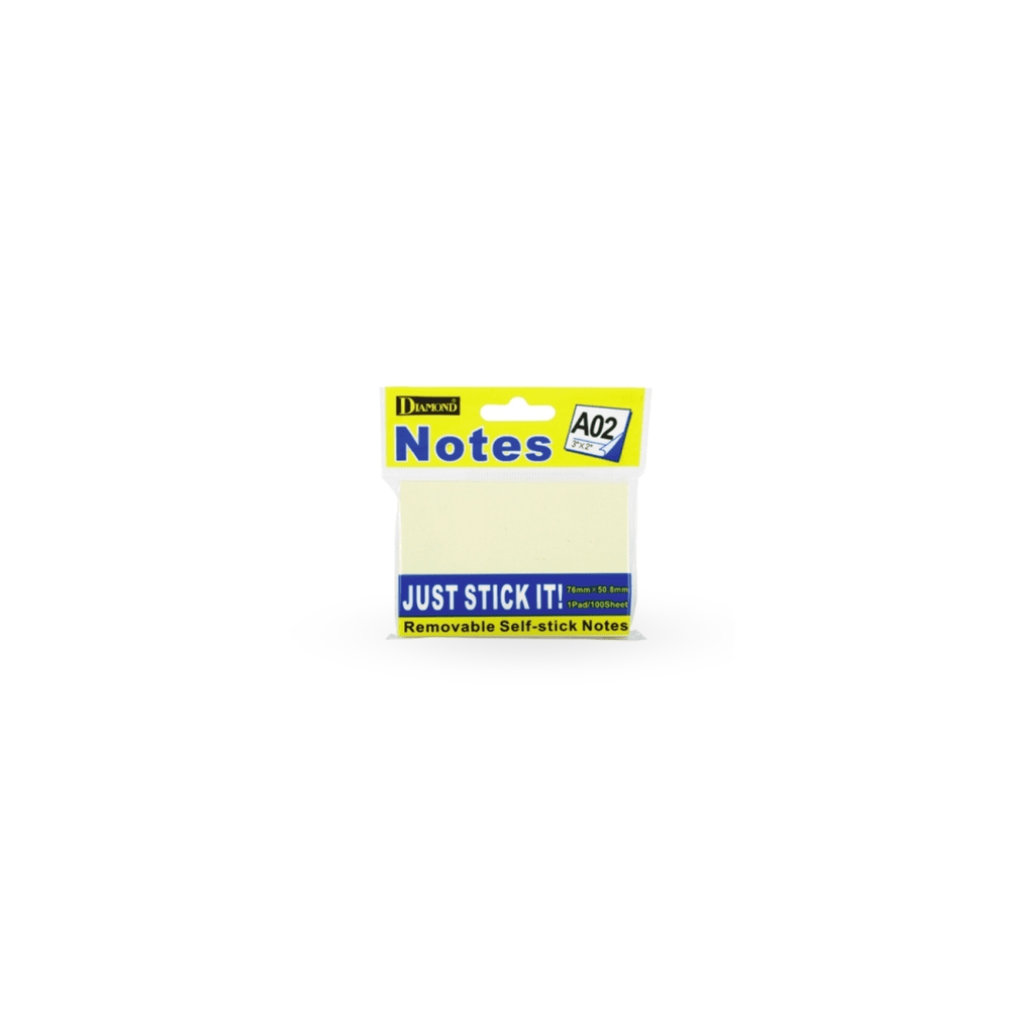 กระดาษโน๊ตหัวกาว ( A02 ) 3"x2" สีเหลือง TOWO