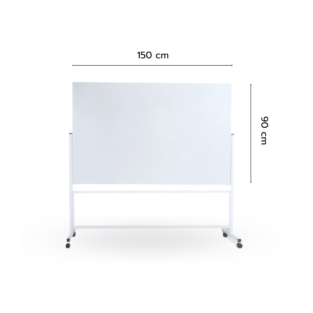 ไวท์บอร์ดขาตั้งมีล้อเลื่อน ชนิดหน้าเดียวธรรมดา 90 x 150