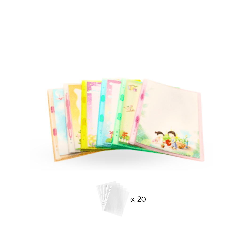 แฟ้มเคลียร์สอดปกหน้า 20 ไส้ A4 คละสี