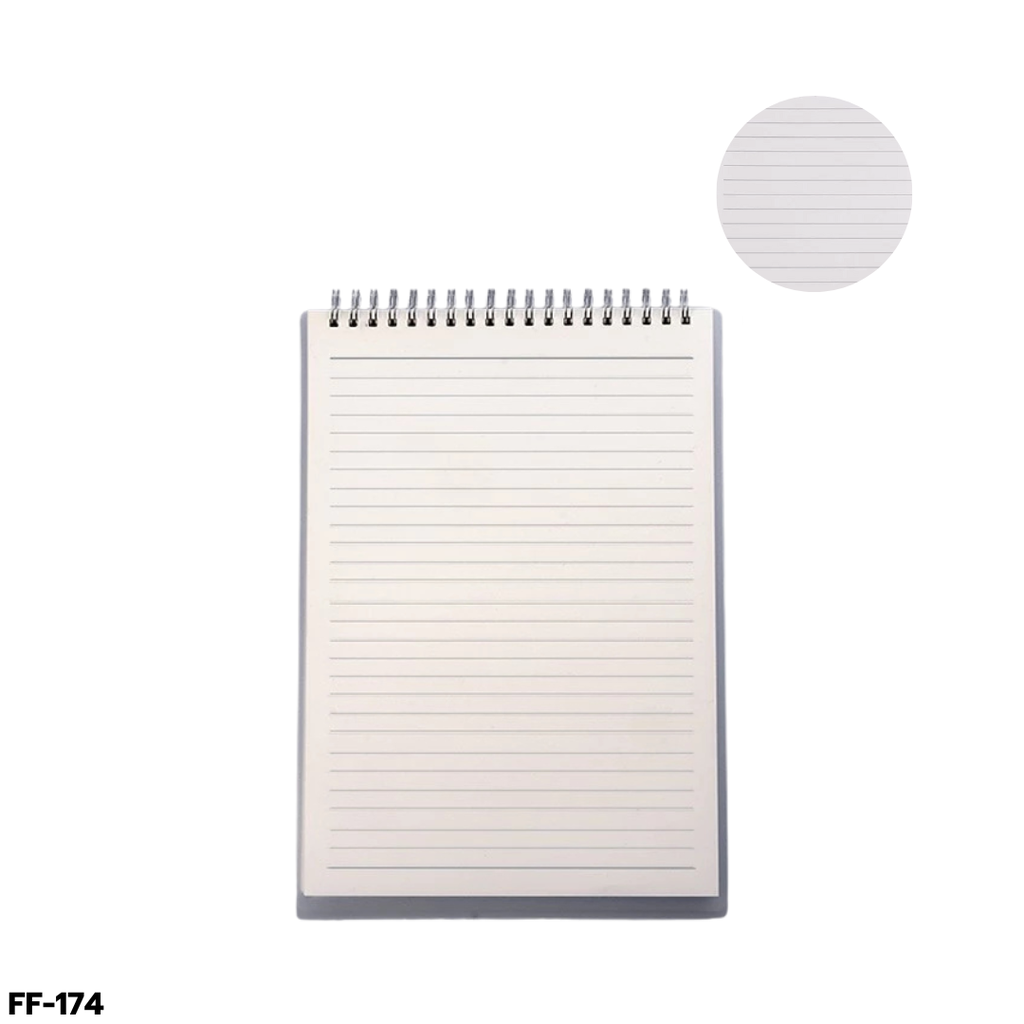 สมุดโน๊ตสันห่วง(แนวตั้ง) ปกใส มีเส้น A5 (70 แผ่น)