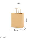 ถุงกระดาษสีน้ำตาล มีหูหิ้ว Size M (26x33x11cm) (1*50)