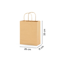 ถุงกระดาษสีน้ำตาล มีหูหิ้ว Size M (26x33x11cm.) (1*50)