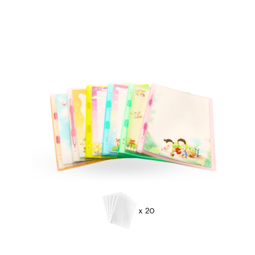 [PG-048] แฟ้มเคลียร์สอดปกหน้า 20 ไส้ A4 คละสี