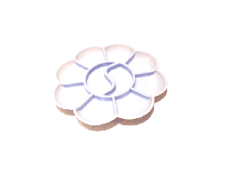 [PT-059] จานสีดอกไม้ 10 หลุม สีขาว No.888