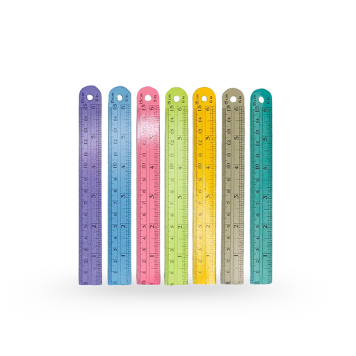 [PPC-006] ไม้บรรทัดอลูมิเนียม 6" เรนโบ