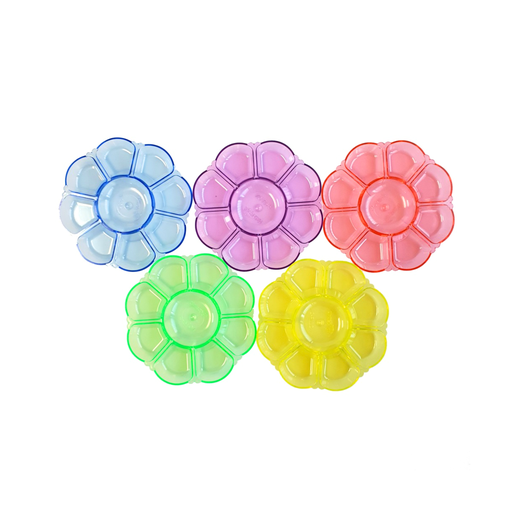 [KV-090] จานสีดอกไม้ 9 หลุม ใสคละสี